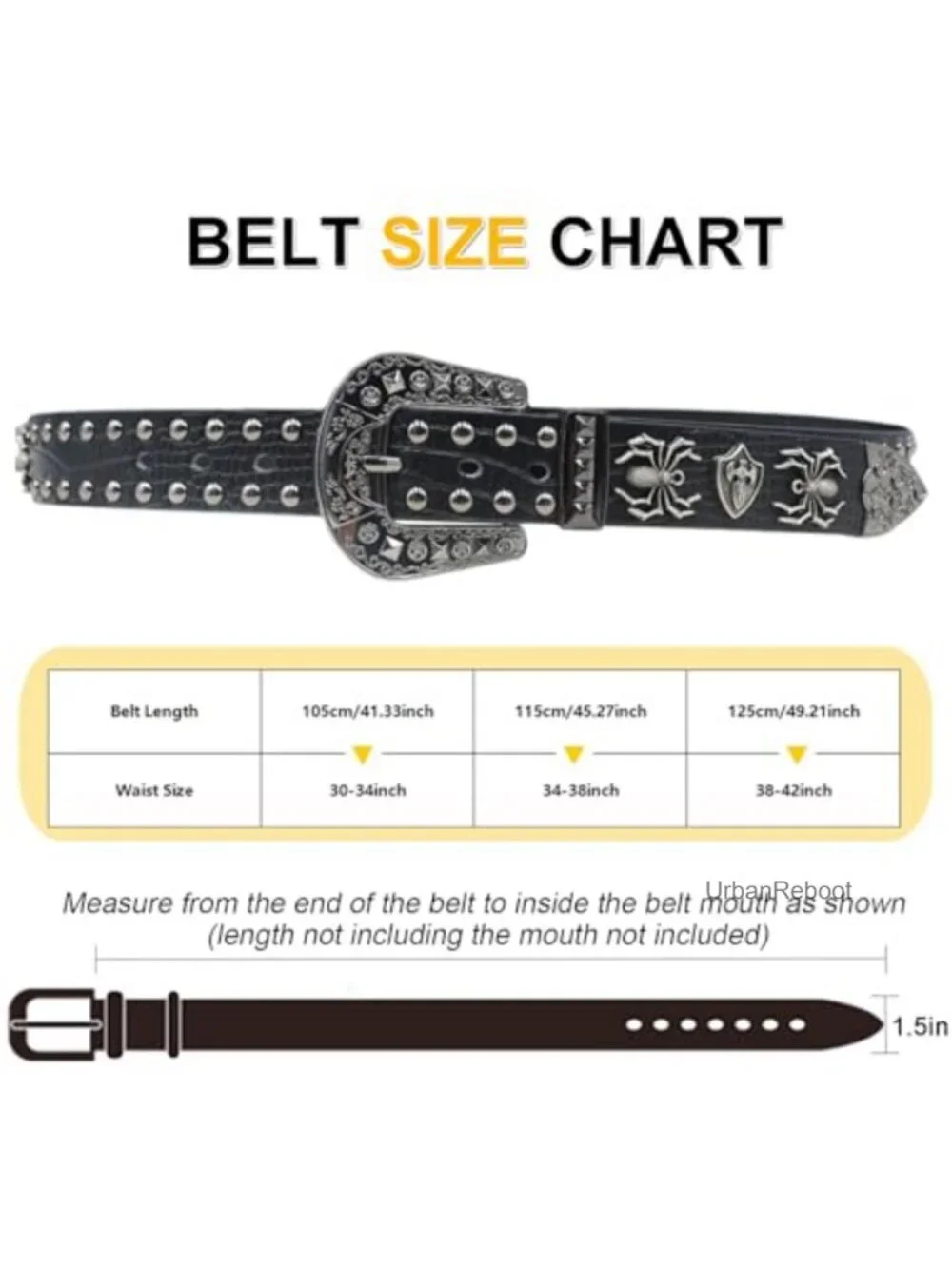 Faux Leather Western Studded Belt Punk Y2K Cowboy Waist Hip